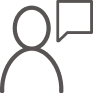 icon of person with speech bubble