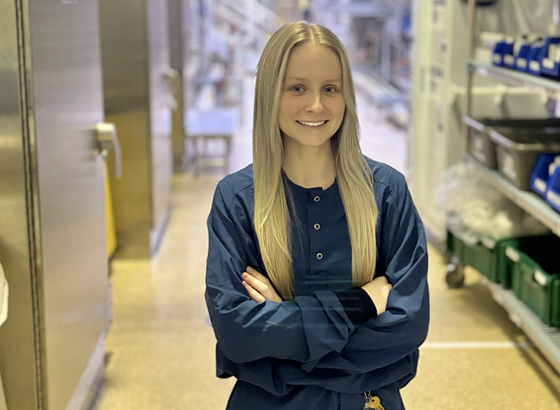 Photo of Jessica in a BMS facility