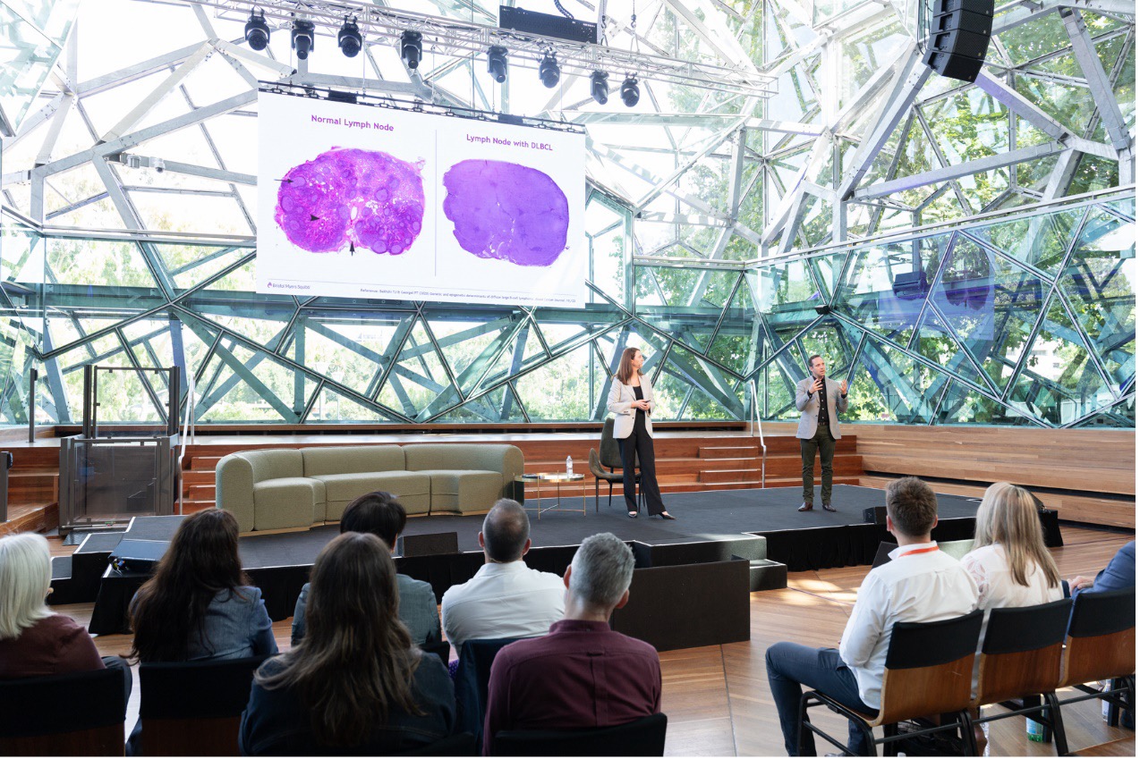 Employees giving a presentation